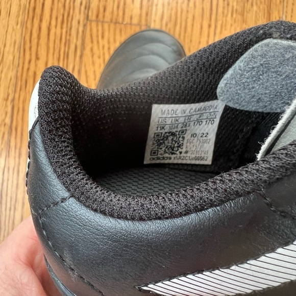 Adidas Kids Black Soccer Turf Shoes Size 11 - Picture 5 of 5